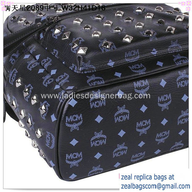 High Quality Replica MCM Stark Studded Medium Backpack MC2089 Black - Click Image to Close